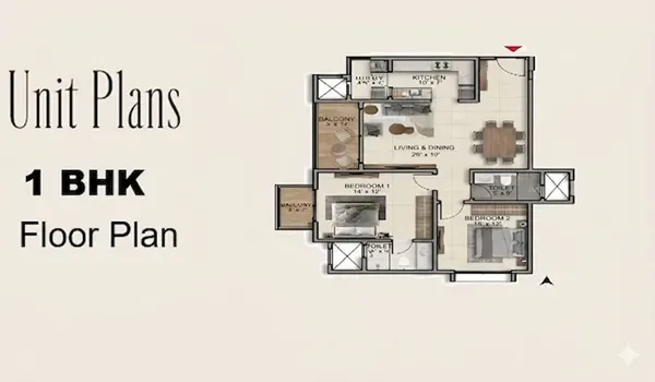 Featured Image of Prestige Park Lane 1 BHK Floor Plan